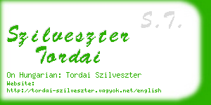 szilveszter tordai business card